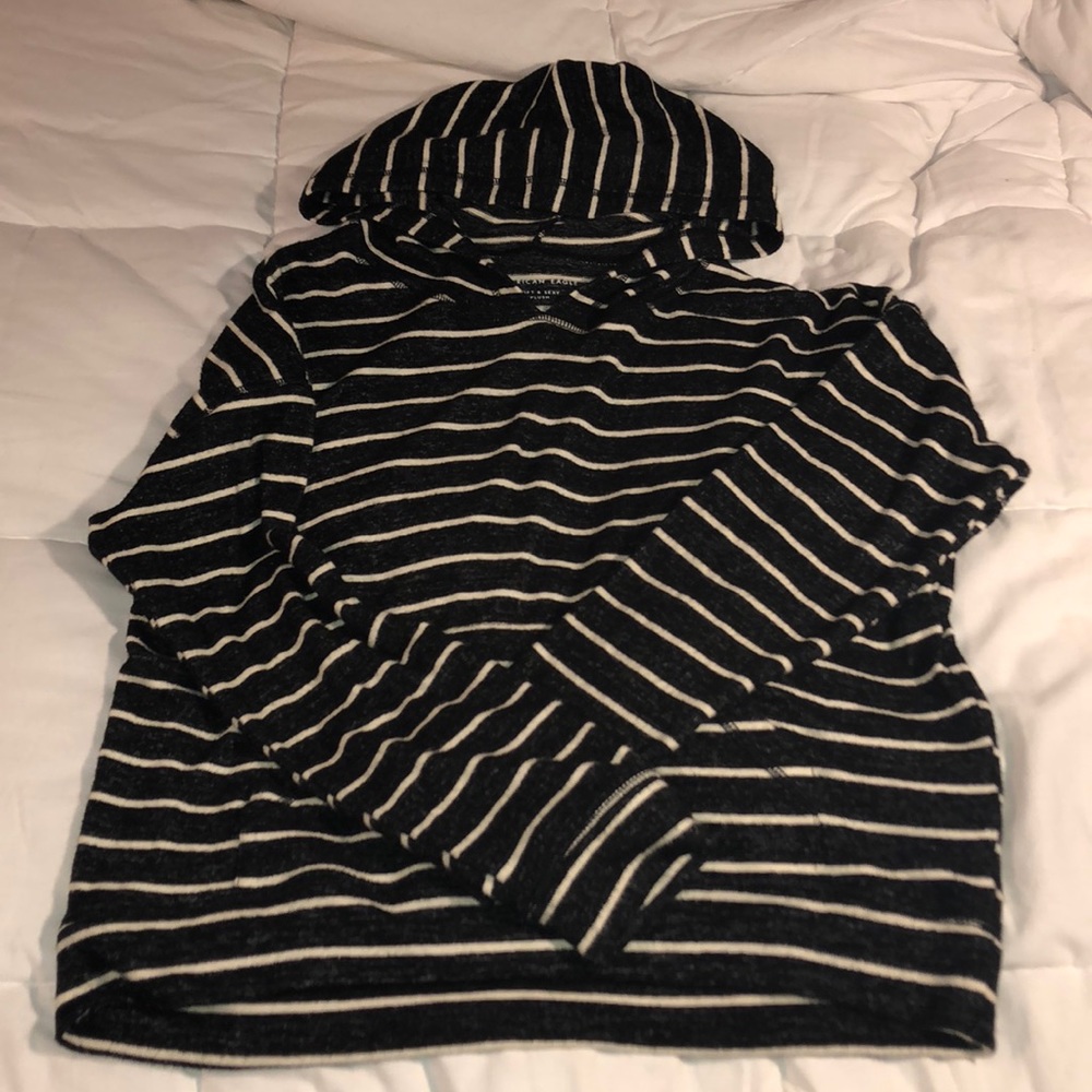 American Eagle Striped Hoodie